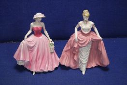 TWO COALPORT FIGURINES MILLENNIUM AND PERFECT ROSE