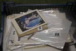 A TRAY OF ASSORTED GREETINGS CARDS AND CERTIFICATES