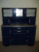 A WIDE VINTAGE KITCHENETTE CUPBOARD