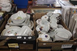 TWO TRAYS OF ROYAL WORCESTER EVESHAM TEA AND DINNERWARE (TRAY/S NOT INCLUDED)