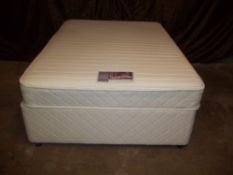 A DOUBLE DRAWER DIVAN BED AND MATTRESS
