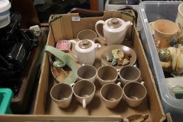 A TRAY OF MAINLY POOLE POTTERY (TRAY/S NOT INCLUDED)