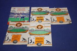 A COLLECTION OF 4 1950'S WOLVERHAMPTON WANDERERS PROGRAMMES
