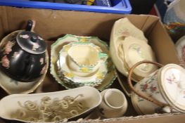 A TRAY OF CROWN DEVON WARE (TRAY/S NOT INCLUDED)