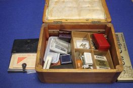 A BOX OF ASSORTED COSTUME JEWELLERY AND COLLECTABLES