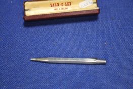 A HALL MARKED SILVER YARD O LED PROPELLING PENCIL