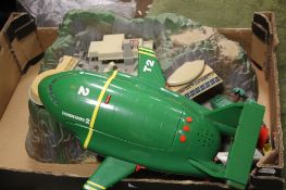 THUNDERBIRDS TRACY ISLAND, together with a large plastic Thunderbird 2 and a smaller Die-Cast