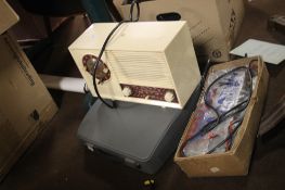 A VINTAGE EKCO RADIO TOGETHER WITH A TYPEWRITER ETC