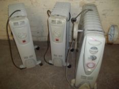 THREE OIL FILLED RADIATORS, 1 IS A/F