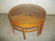 A RETRO TEAK NATHAN STYLE NEST OF TABLES