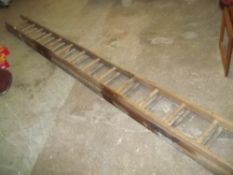 A PAIR OF CEDAR WOOD LADDERS