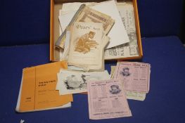 A BOX OF ASSORTED NEWSPAPERS AND EPHEMERA
