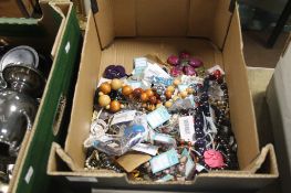 A TRAY OF ASSORTED COSTUME JEWELLERY (TRAY/S NOT INCLUDED)
