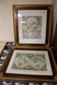 THREE LARGE FRAMED MERCATOR MAPS