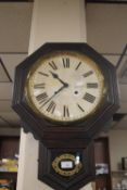 LATE 19TH CENTURY DROP DIAL WALL CLOCK