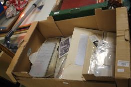 A TRAY OF ASSORTED LETTERS, EPHEMERA, PHOTOGRAPHS ETC (TRAY/S NOT INCLUDED)