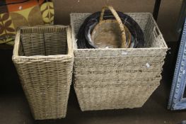 A QUANTITY OF WICKER BASKETS