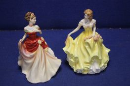 TWO ROYAL DOULTON FIGURINES SUMMER AND AUTUMN BALL