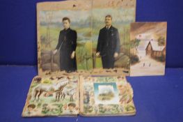 A QUANTITY OF WATERCOLOURS TOGETHER WITH AN ALBUM OF GREETINGS CARDS ETC