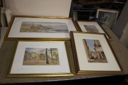 FOUR FRAMED AND GLAZED PRINTS