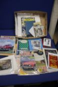 A TRAY OF MISCELLANEOUS EPHEMERA, MAGAZINES, AUTOGRAPHS ETC (TRAY/S NOT INCLUDED)