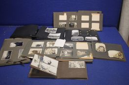 A TRAY OF PHOTOGRAPH ALBUMS, to include two from the 1920s one of views of italy etc