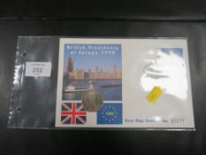 A COMMEMORATIVE 1992 BRITISH PRESIDENCY OF EUROPE 50P COIN