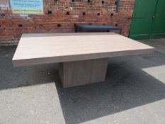 A LARGE MODERN DINING TABLE WITH CENTRAL PEDESTAL APPROX W 200 CM, D 120 CM