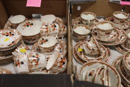 TWO TRAYS OF ROYAL ALBERT 'IMARI' PATTERN TEAWARE