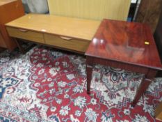 A RETRO 2 DRAWER SIDE CABINET W-100 CM WITH A MODERN EXAMPLE