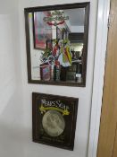TWO FRAMED ADVERTISING MIRRORS TO INCLUDE PEARS SOAP