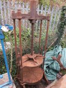 A LARGE CORBETTS CHEESE PRESS