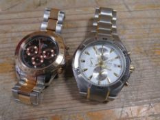 TWO GENTS WRISTWATCHES - A PULSAR CHRONOGRAPH 100M AND A ROTARY EXAMPLE