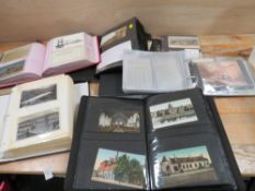 SIX FOLDERS OF ASSORTED VINTAGE POSTCARDS - VARIOUS TOPICS AND PERIODS