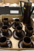 A TRAY OF PORTMEIRION 'GREEK KEY' PATTERN COFFEE WARE