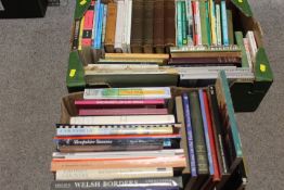 TWO TRAYS OF ASSORTED LOCAL INTEREST BOOKS TO INCLUDE SHROPSHIRE AND THE WELSH BORDERS TOGETHER WITH