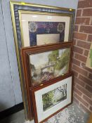 A PAIR OF SIGNED COUNTRYSIDE PRINTS TOGETHER WITH TWO FURTHER PRINTS (4)