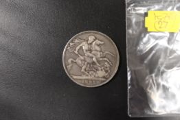 AN 1895 VICTORIA SILVER CROWN