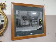 THREE MAPLE FRAMED VINTAGE PHOTOGRAPHS OF BYGONE DAYS