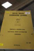 A ROYAL NAVAL SUBMARINE SCHOOL BOOK ELECTRICAL POWER DISTRIBUTION FROM JAN 1982