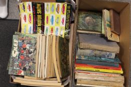 TWO TRAYS OF BOOKS TO INCLUDE GILES ANNUALS ETC