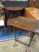 TWO MODERN TABLES AND A 1930'S OAK BARLEYTWIST EXAMPLE (3)