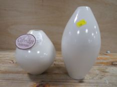 TWO LARGE WHITE COBRIDGE STONEWARE VASES