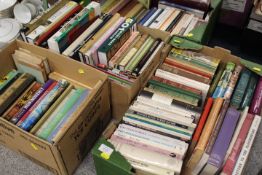 FOUR TRAYS OF ASSORTED BOOKS TO INCLUDE POETRY ETC