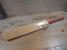 A SIGNED MATTHEW MAYNARD BENEFIT 1996 CRICKET BAT WITH AUTOGRAPHS FROM GLAMORGAN CCC AND ESSEX CCC
