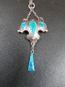 ANTIQUE SILVER AND ENAMEL ART-NOUVEAU NECKLACE