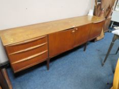 A MID CENTURY A. H. McINTOSH & Co Ltd TEAK SIDEBOARD L-214 CM A/F