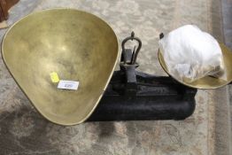 A VINTAGE SET OF SCALES AND WEIGHTS