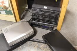 A PANASONIC STACKING STEREO SYSTEM TOGETHER WITH A BOSE SOLO TV SOUND SYSTEM