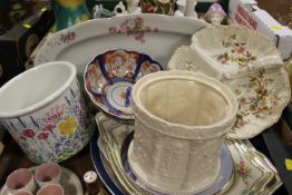 TWO TRAYS OF ASSORTED CERAMICS TO INCLUDE POOLE EGG CUP SET, JUGS ETC
